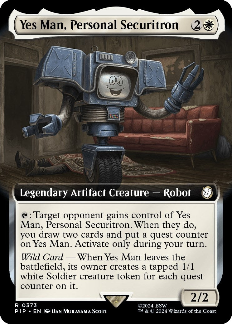 Image for Yes Man, Personal Securitron (Extended Art) (373) - Magic: The Gathering