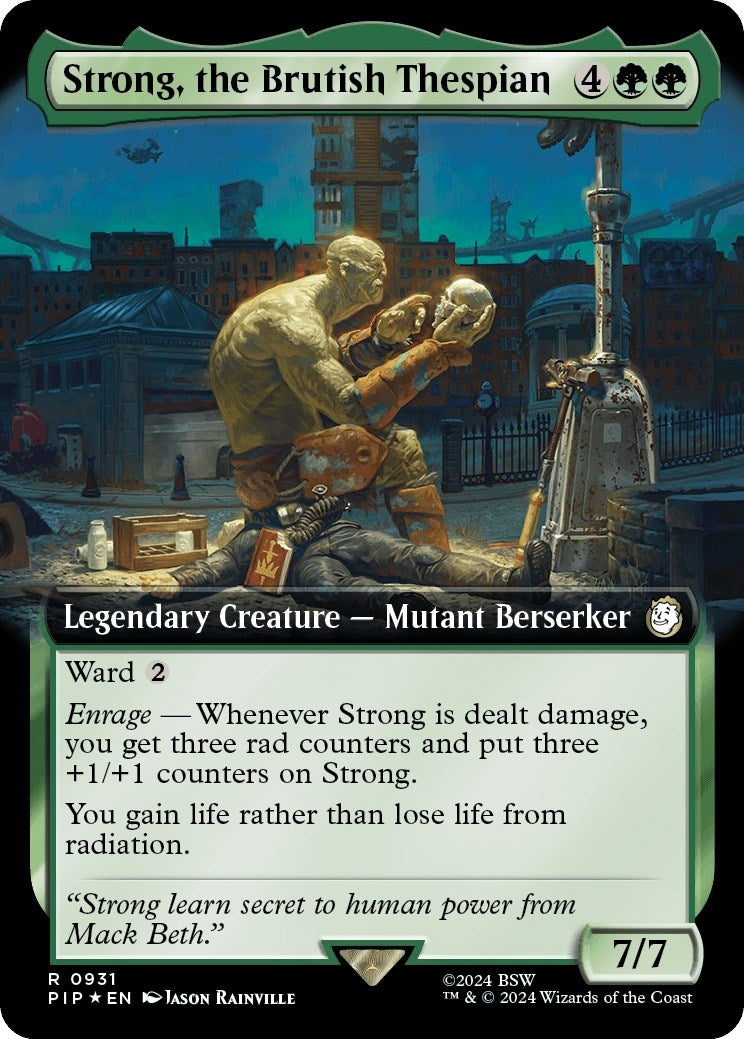 Image for Strong, the Brutish Thespian (Extended Art) (Surge Foil) (931) - Magic: The Gathering