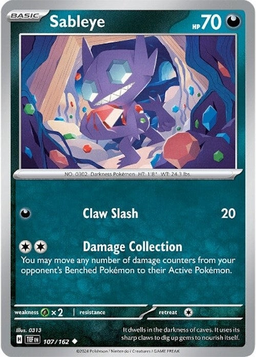 Image for Sableye (107/162) (TEF) - Pokemon