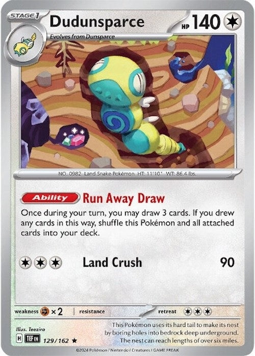 Image for Dudunsparce (129/162) (TEF) - Pokemon
