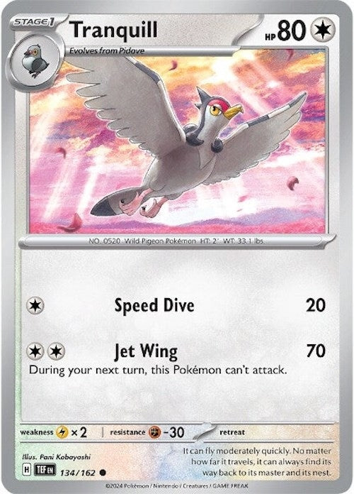 Image for Tranquill (134/162) (TEF) - Pokemon