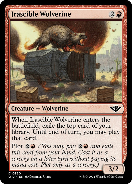 Image for Irascible Wolverine (130) - Magic: The Gathering