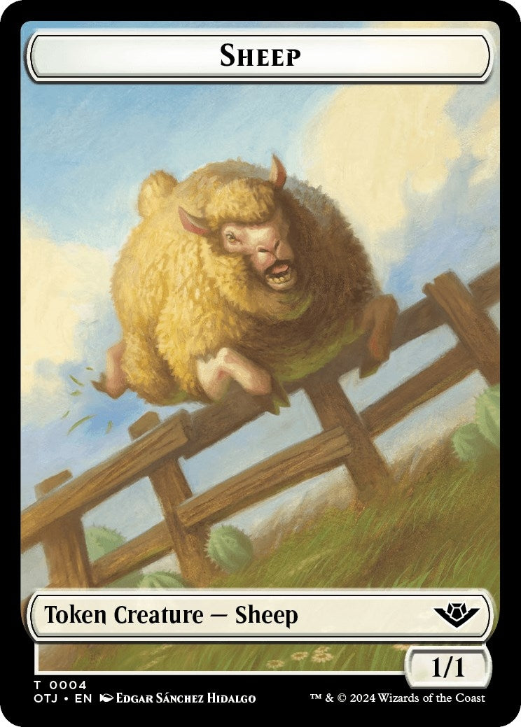 Image for Sheep // Plot Double-Sided Token (4 // 20) - Magic: The Gathering