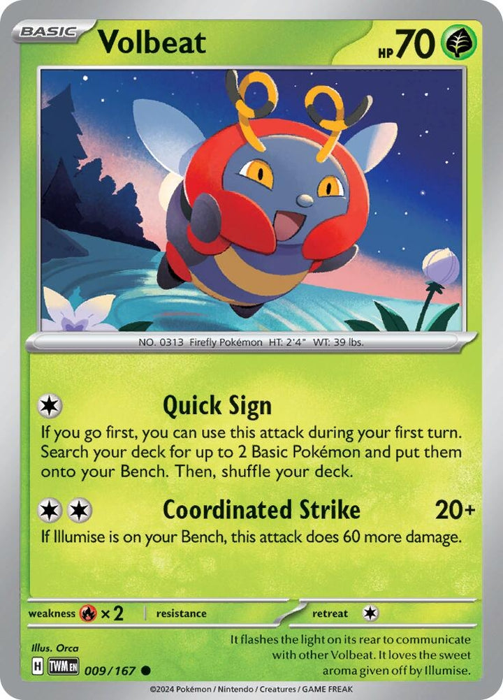Image for Volbeat (009/167) (TWM) - Pokemon