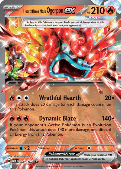 Hearthflame Mask Ogerpon ex (040/167) (TWM)