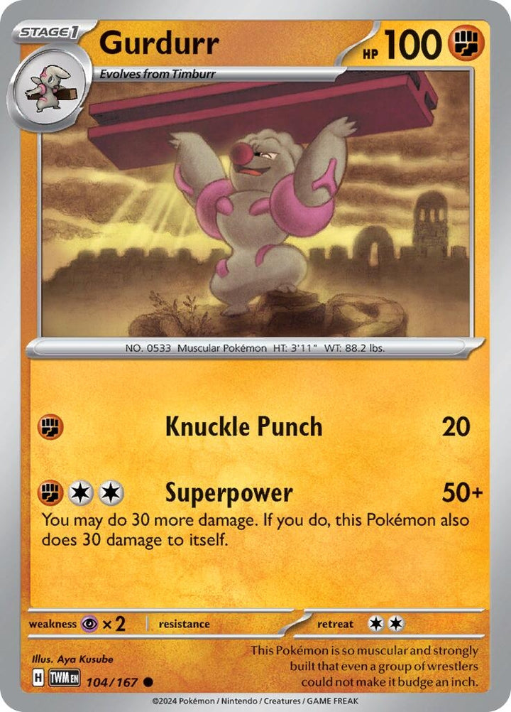 Image for Gurdurr (104/167) (TWM) - Pokemon