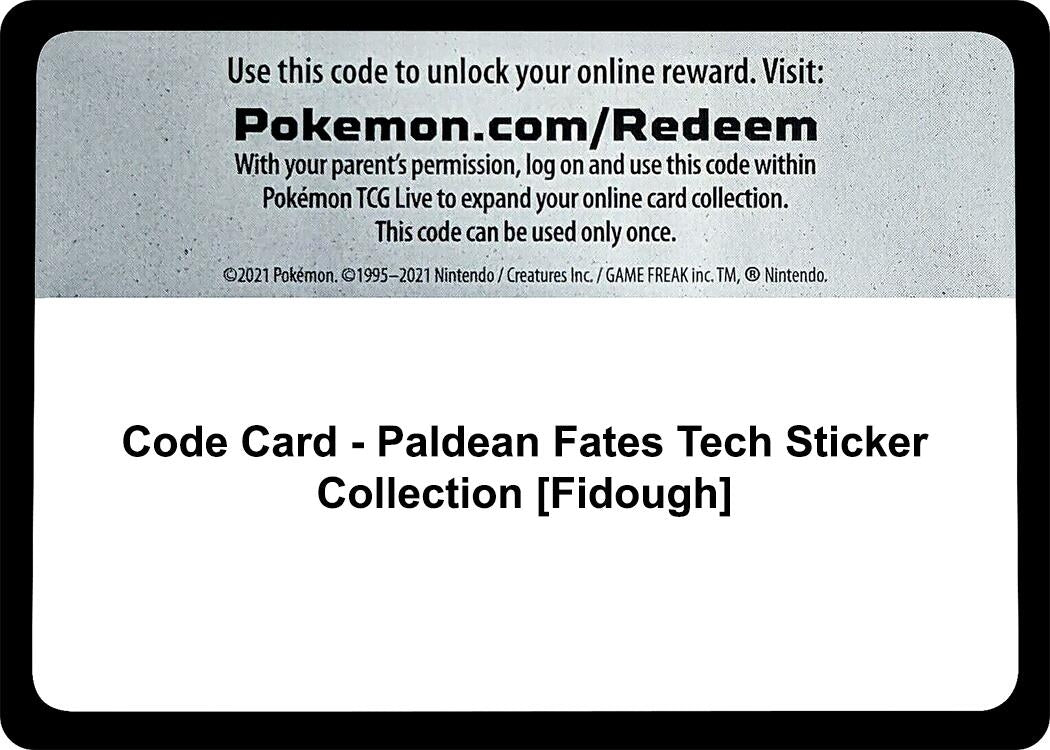 Image for Code Card - Paldean Fates Tech Sticker Collection [Fidough] (PAF) - Pokemon