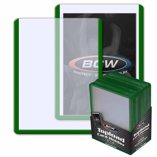 Image for 3" x 4" Topload Card Holder - Standard Green Border (25-Count) - Collectible Storage