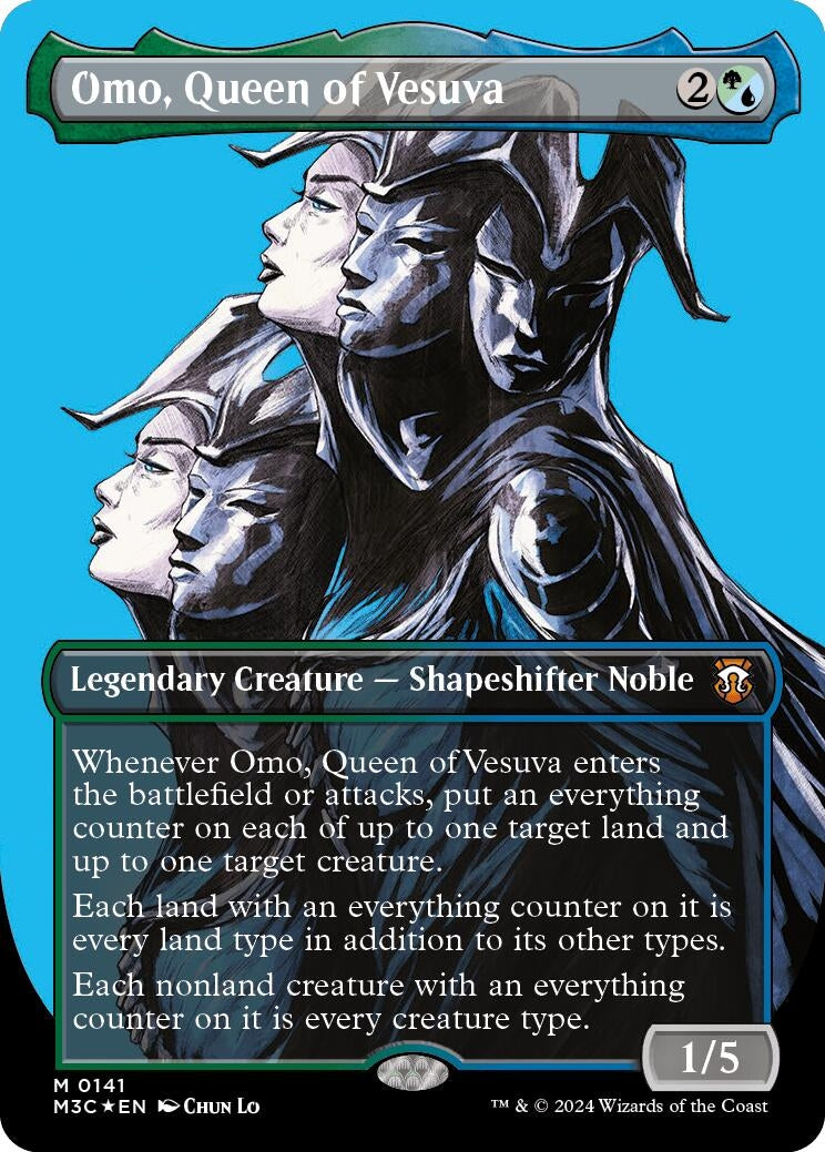 Image for Omo, Queen of Vesuva (Borderless) (Ripple Foil) (141) - Magic: The Gathering