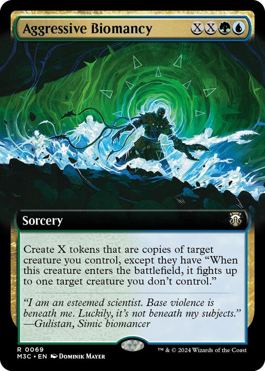 Image for Aggressive Biomancy (Extended Art) (Ripple Foil) (69) (M3C) - Magic: The Gathering