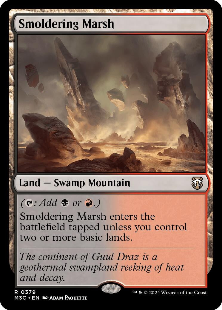 Image for Smoldering Marsh (Ripple Foil) (379) (M3C) - Magic: The Gathering