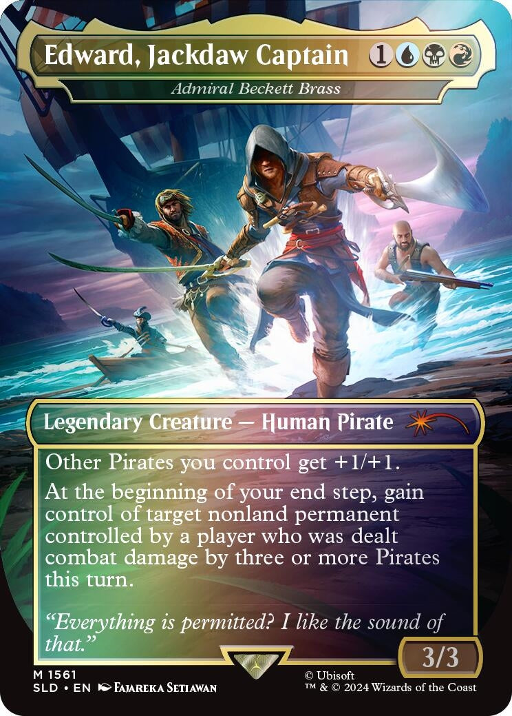 Image for Edward, Jackdaw Captain - Admiral Beckett Brass (Rainbow Foil) (1561) - Magic: The Gathering