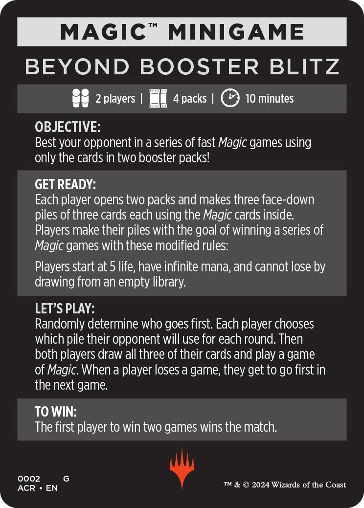 Image for Magic Minigame: Beyond Booster Blitz (2) - Magic: The Gathering