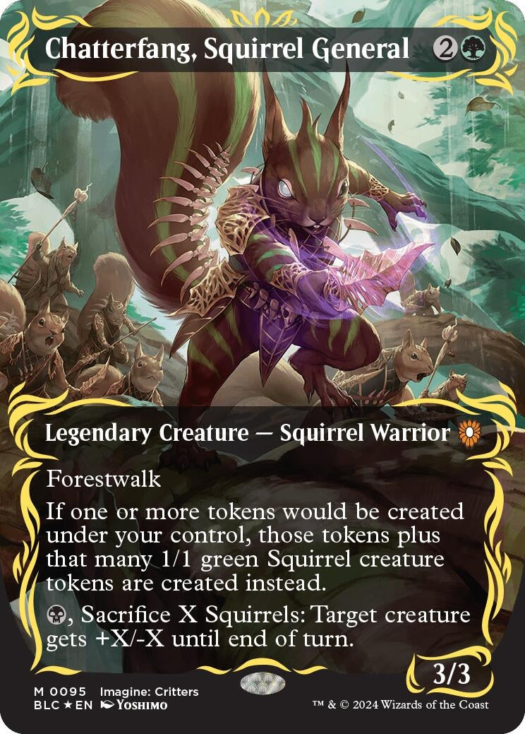 Image for Chatterfang, Squirrel General (Borderless) (Raised Foil) (95) - Magic: The Gathering