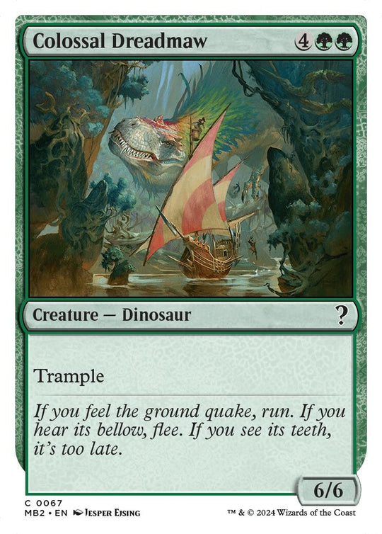 Image for Colossal Dreadmaw (White Border) (67) (MB2) - Magic: The Gathering