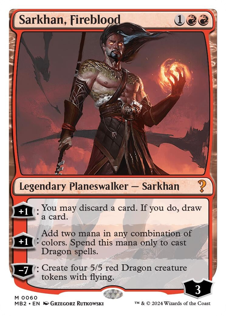 Image for Sarkhan, Fireblood (White Border) (60) - Magic: The Gathering