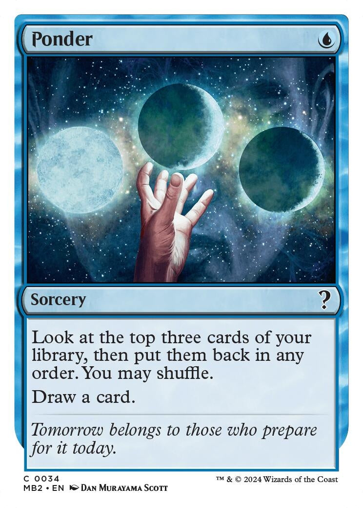 Image for Ponder (White Border) (34) - Magic: The Gathering