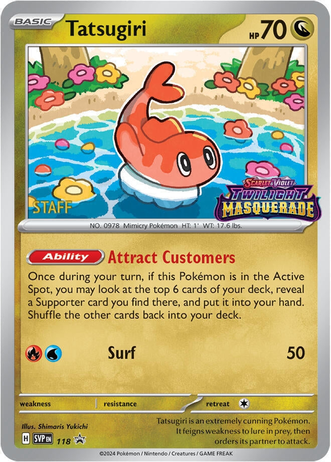 Image for Tatsugiri - 118 (Prerelease) [Staff] (118) (SVP) - Pokemon