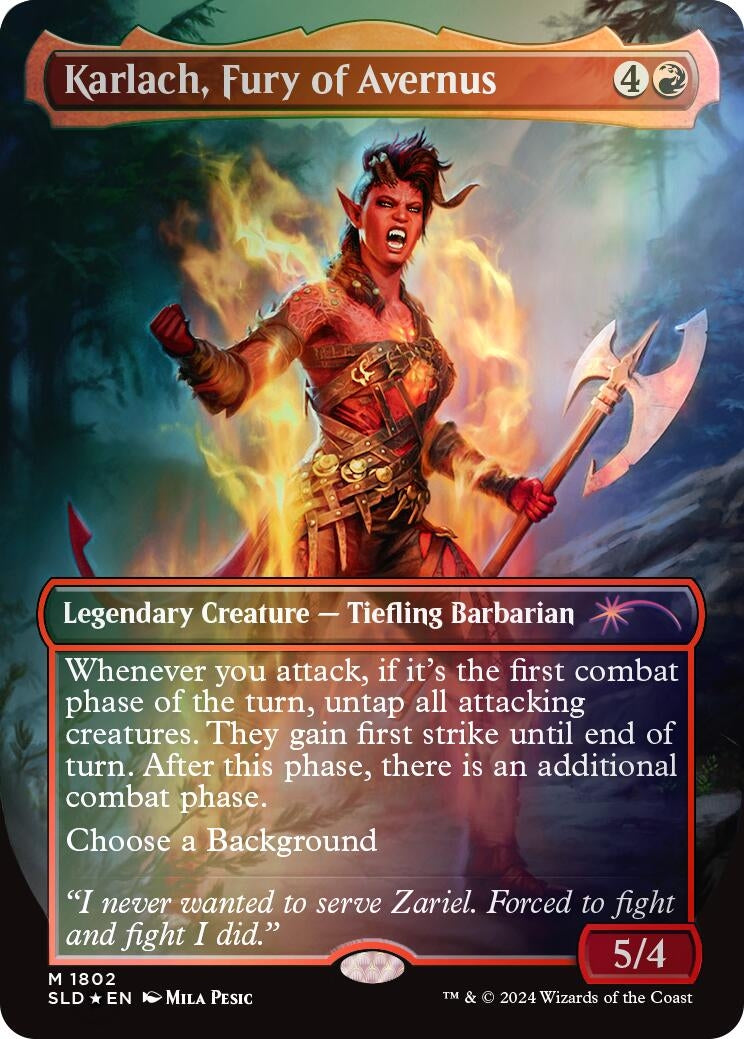 Image for Karlach, Fury of Avernus (Rainbow Foil) (1802) - Magic: The Gathering