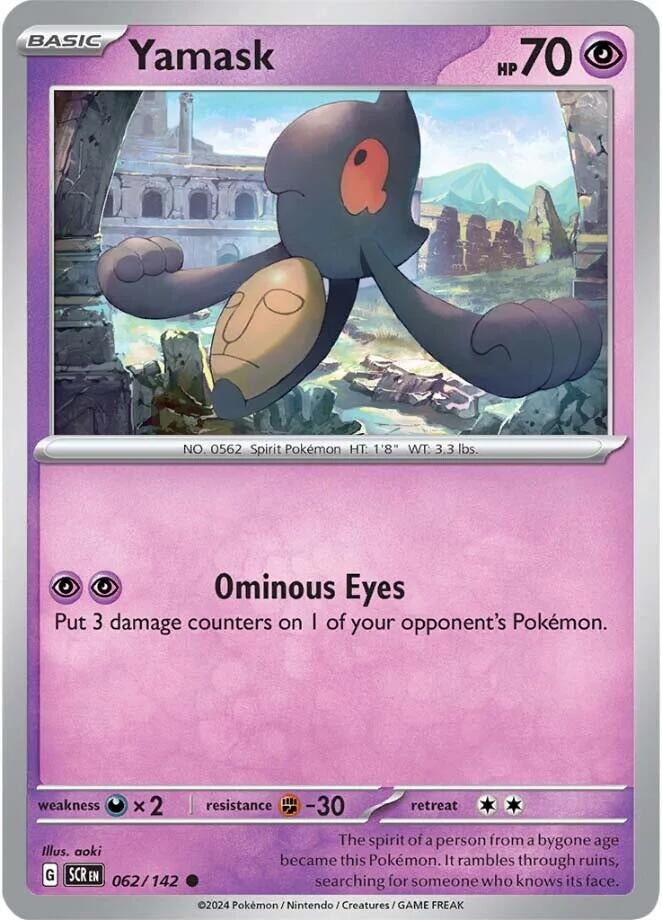 Image for Yamask (062/142) (SCR) - Pokemon