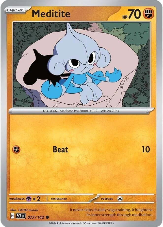 Image for Meditite (077/142) (SCR) - Pokemon