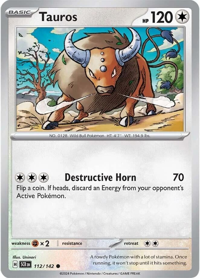 Image for Tauros (112/142) (SCR) - Pokemon