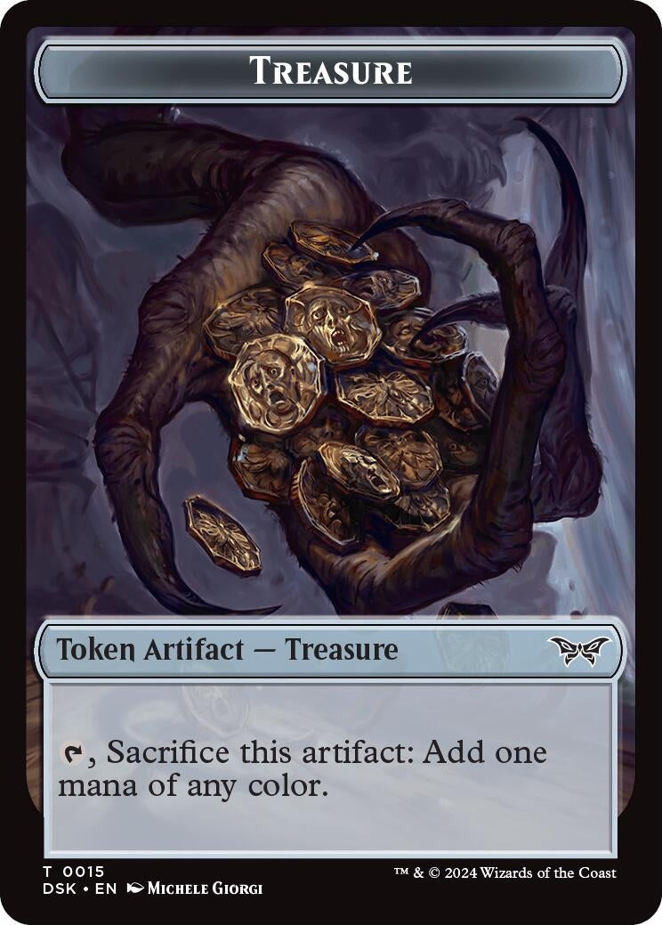 Image for Treasure // Manifest Double-Sided Token (15 // 18) - Magic: The Gathering