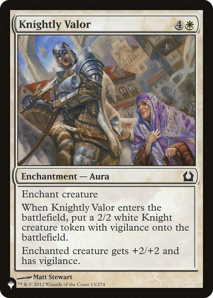 Image for Knightly Valor (13/274) - Magic: The Gathering
