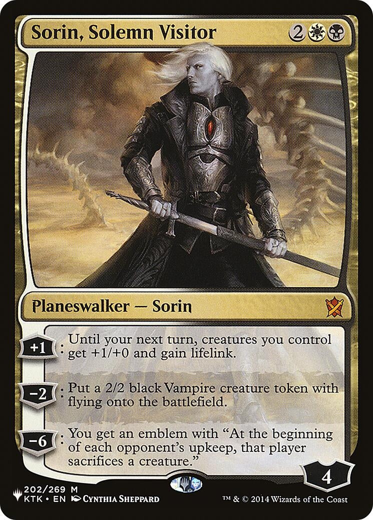 Image for Sorin, Solemn Visitor (202/269) - Magic: The Gathering
