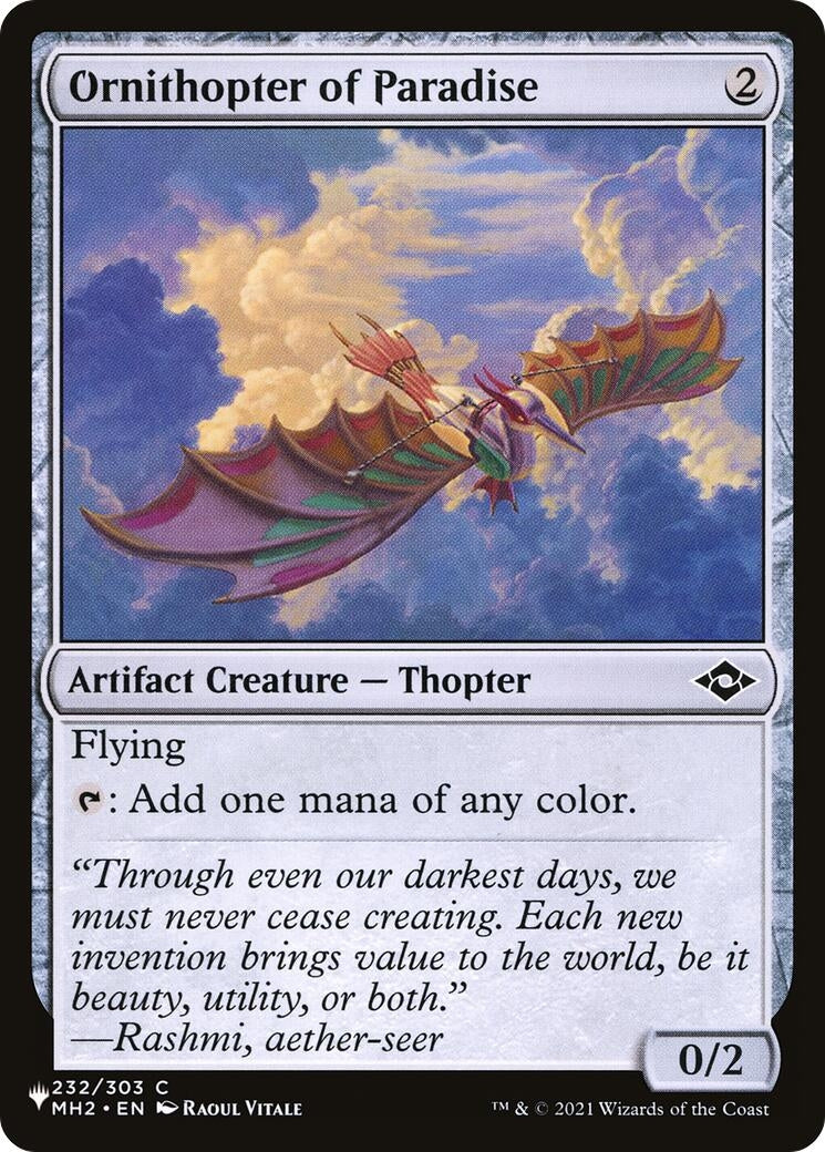 Image for Ornithopter of Paradise (232/303) (LIST) - Magic: The Gathering
