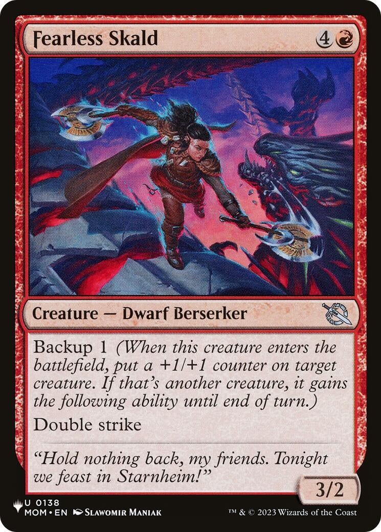 Image for Fearless Skald (0138) - Magic: The Gathering