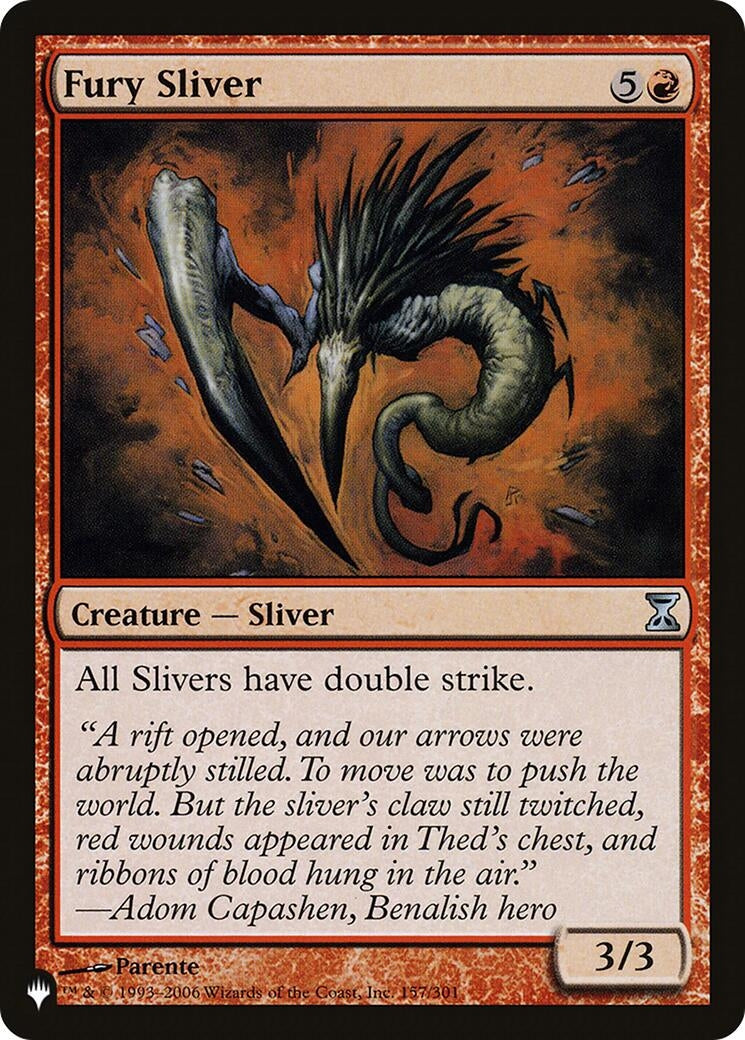 Image for Fury Sliver (157/301) (LIST) - Magic: The Gathering