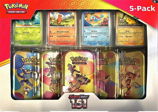 Image for Costco Pokemon Scarlet & Violet 151 Mini Tin 5-pack (Meowth) - Pokemon