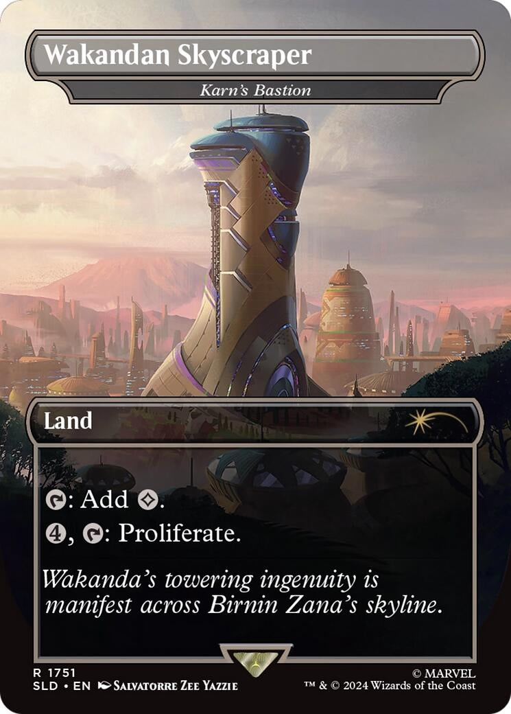 Image for Wakandan Skyscraper - Karn's Bastion (Rainbow Foil) (1751) - Magic: The Gathering