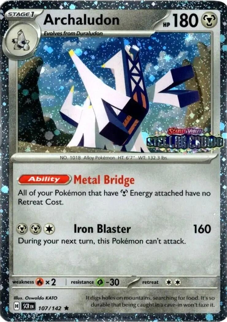 Image for Archaludon - 107/142 (Cosmos Holo) (Stellar Crown Stamp) (107/142) (MCAP) - Pokemon