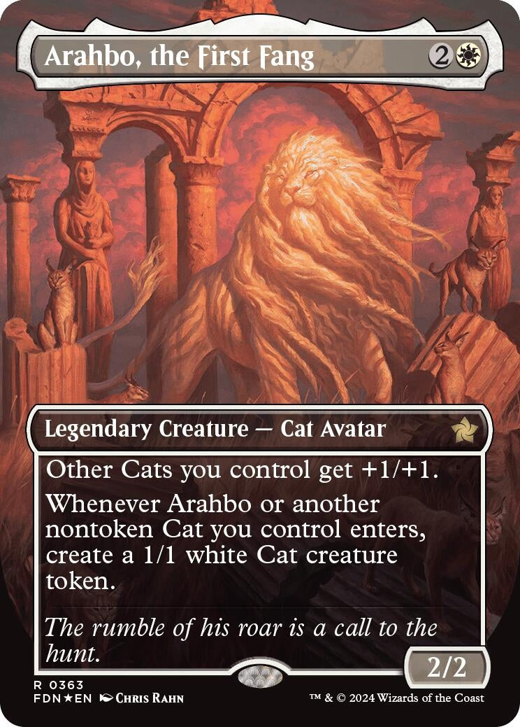 Image for Arahbo, the First Fang (Borderless) (Mana Foil) (363) (FDN) - Magic: The Gathering