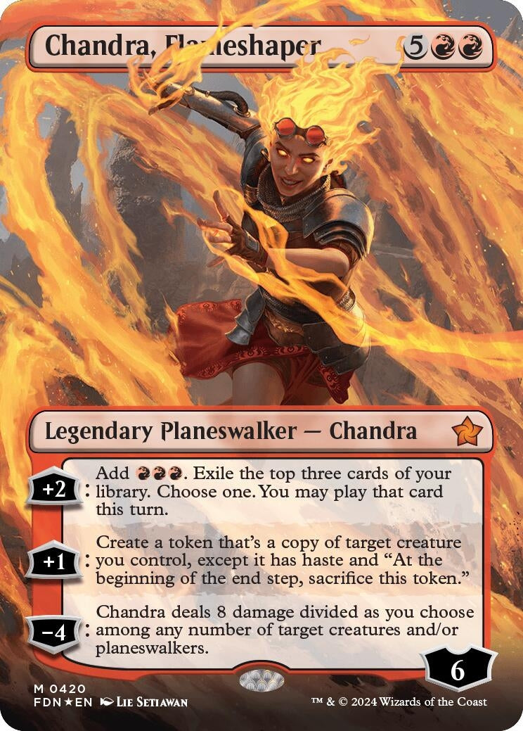 Image for Chandra, Flameshaper (Borderless) (Mana Foil) (420) - Magic: The Gathering