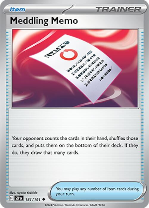Image for Meddling Memo (181/191) (SSP) - Pokemon