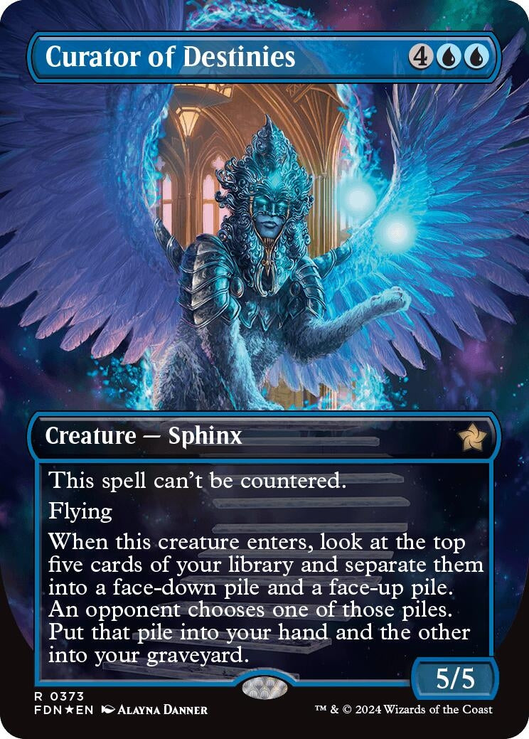 Image for Curator of Destinies (Borderless) (Mana Foil) (373) - Magic: The Gathering