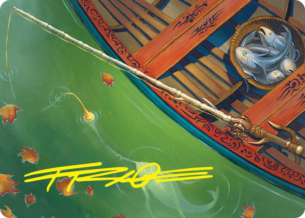 Image for Fishing Pole Art Card (18/54) (Gold-Stamped Signature) (18) (ASFDN) - Magic: The Gathering