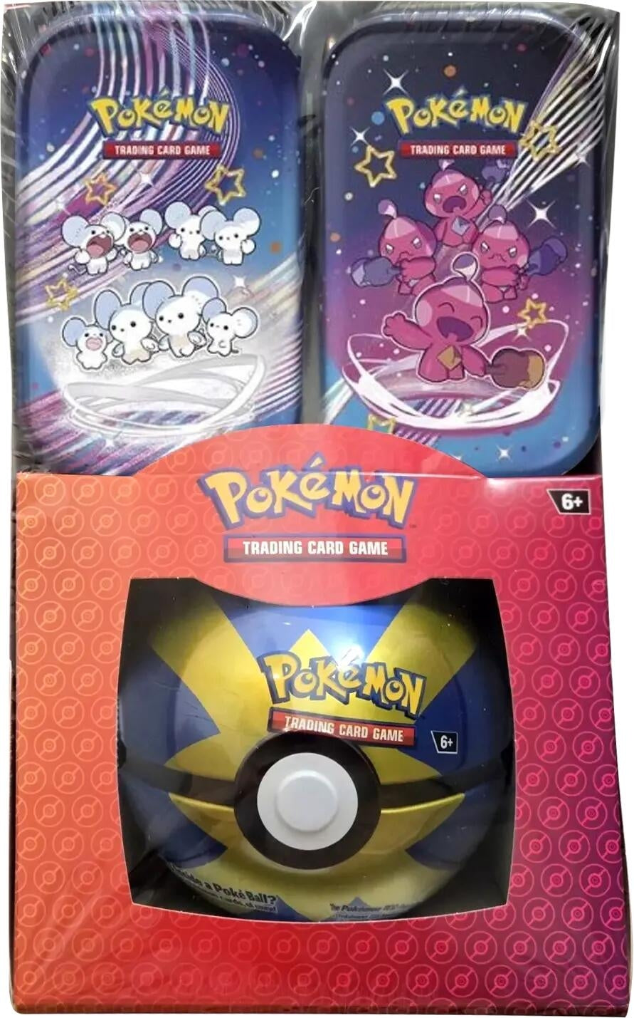 Image for Retail Exclusive Pokemon Paldean Fates Mini Tins + Poke Ball Tin - Pokemon