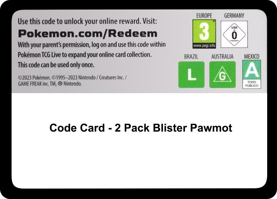 Image for Code Card - Checklane 2-Pack Blister [Pawmot] (MCAP) - Pokemon