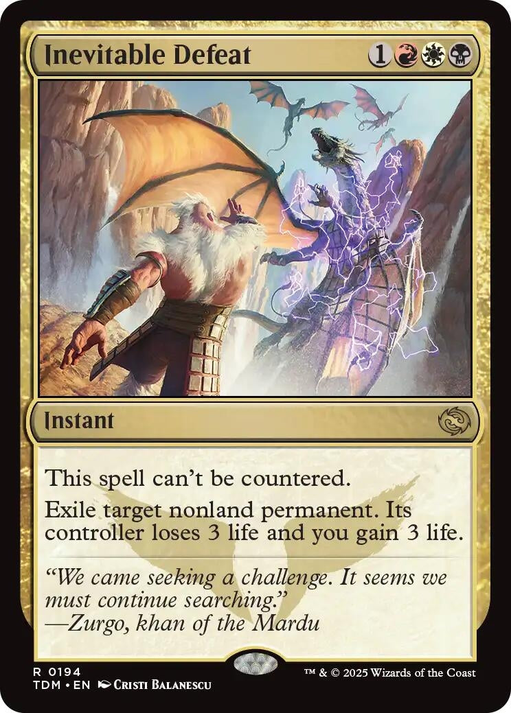 Image for Inevitable Defeat (194) - Magic: The Gathering