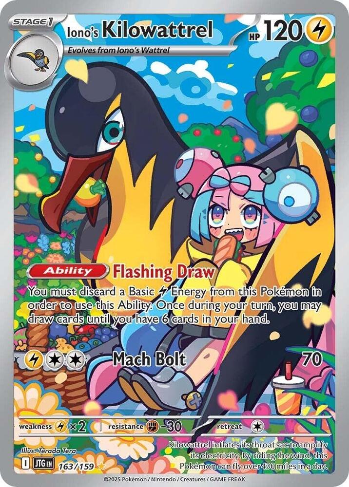 Image for Iono's Kilowattrel (163/159) (JTG) - Pokemon