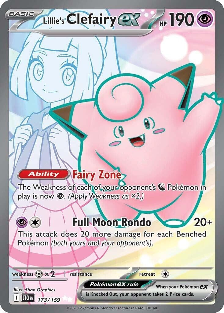 Image for Lillie's Clefairy ex (173/159) (JTG) - Pokemon