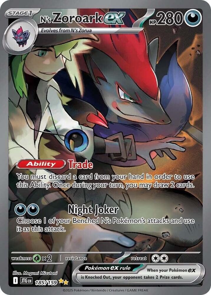 Image for N's Zoroark ex (185/159) (JTG) - Pokemon