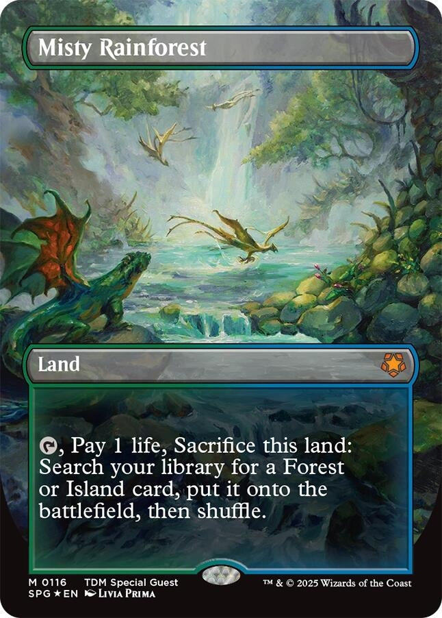 Image for Misty Rainforest (Borderless) (Dragonscale Foil) (116) - Magic: The Gathering