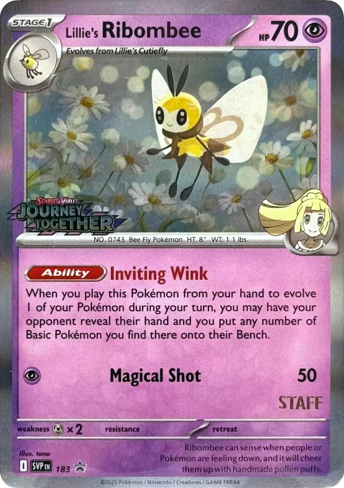 Image for Lillie's Ribombee - 183 (Prerelease) [Staff] (183) (SVP) - Pokemon