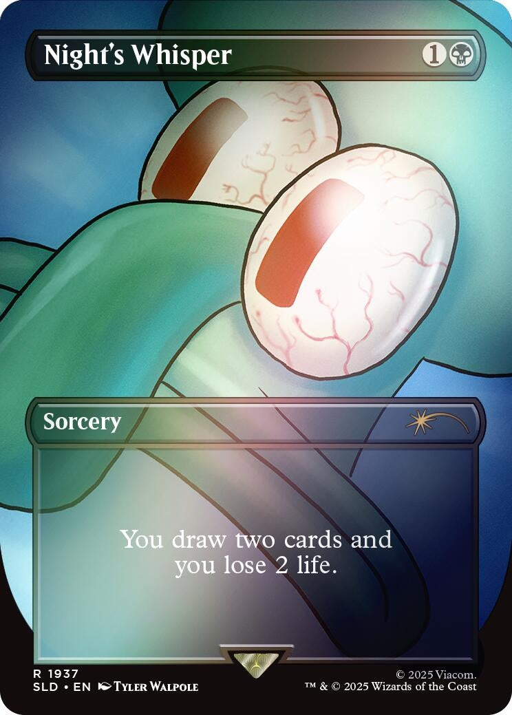 Image for Night's Whisper (Rainbow Foil) (1937) - Magic: The Gathering