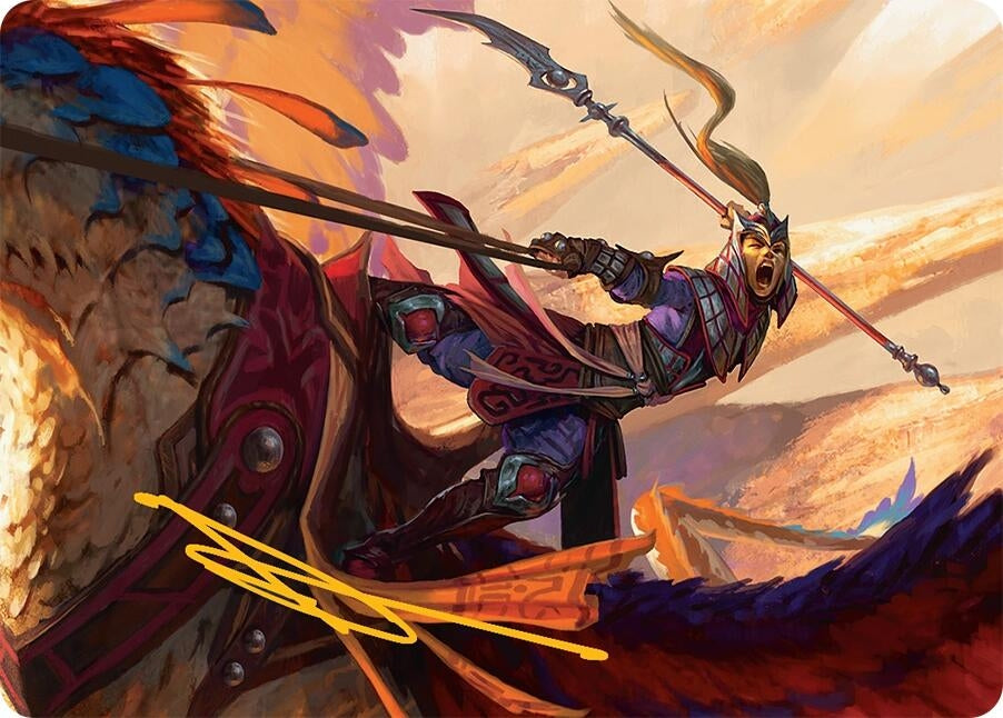 Image for Dragonback Lancer Art Card (3/54) (Gold-Stamped Signature) (3) (AATDM) - Magic: The Gathering
